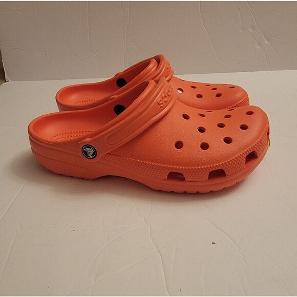 🆕️👡Crocs Classic Clogs, Orange Slip On Unisex M-8 W-10 - Picture 4 of 8